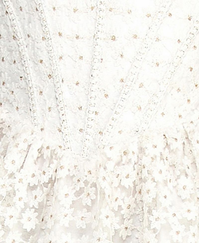 Juniors' Sweetheart Neck Embroidered Mini Dress