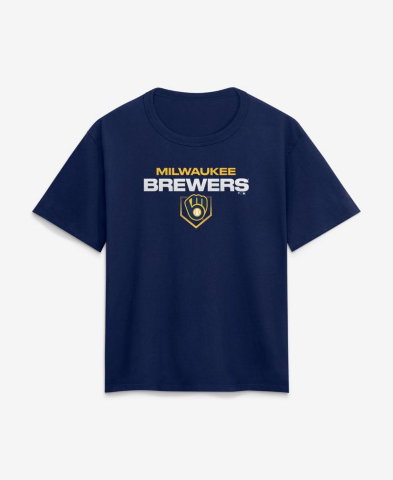 Women's Milwaukee Brewers Legacy Relaxed-Fit Tagless Crewneck T-Shirt