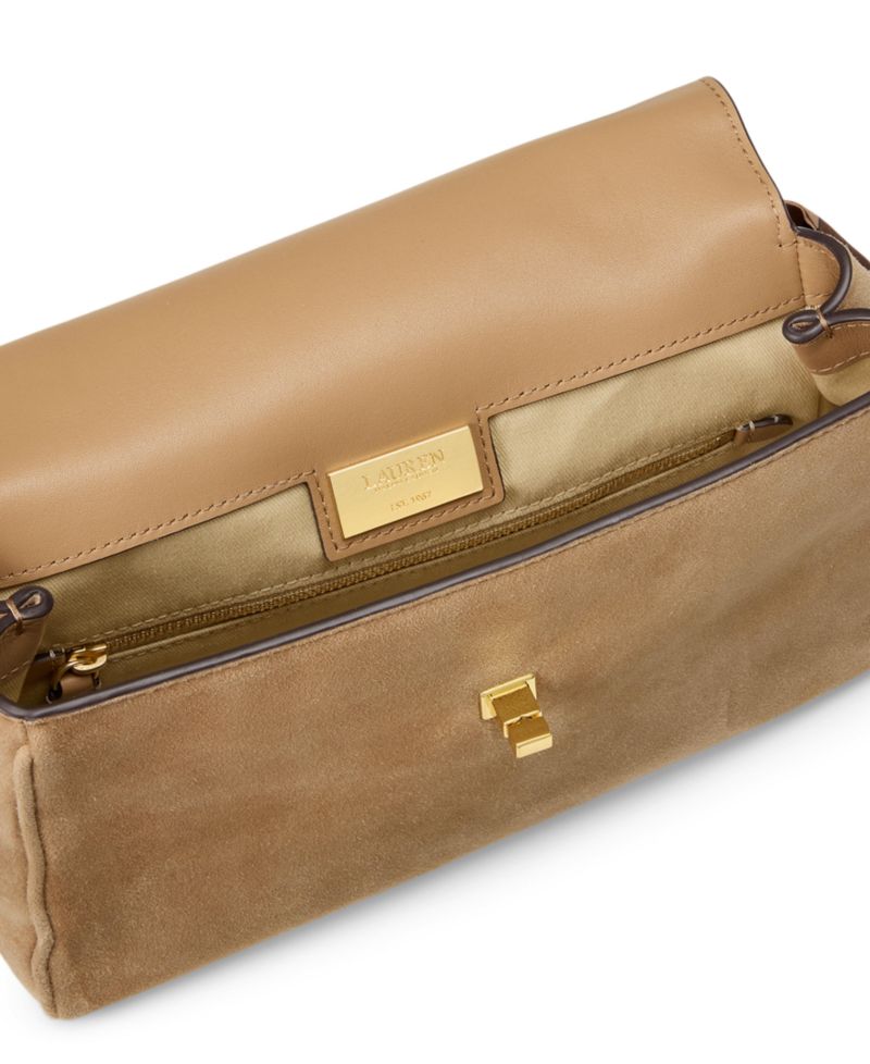 Farrah Suede Scarf Trim Small Soft Satchel Bag
