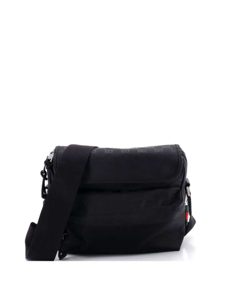Medium Web Flap Crossbody Bag Guccissima Nylon