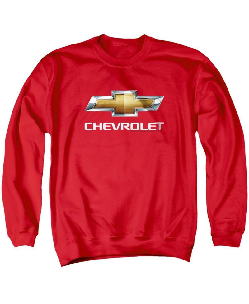 Men's Chevrolet Chevy Bowtie Stacked Long-Sleeve Graphic Crewneck Sweatshirt