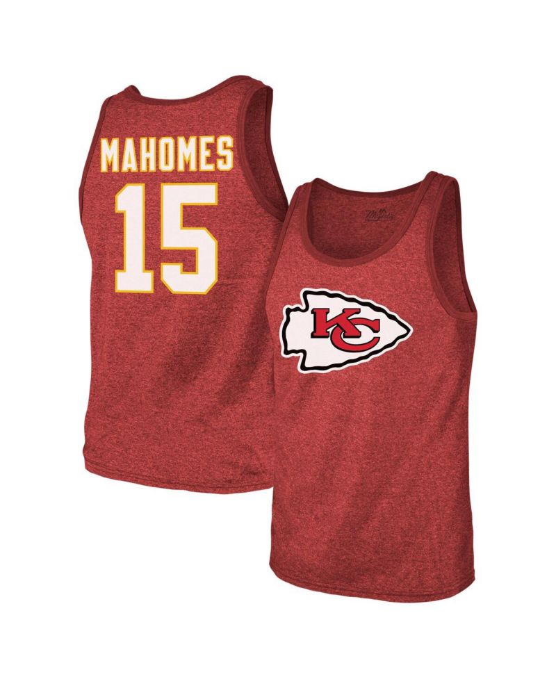 Threads Men's Patrick Mahomes Red Kansas City Chiefs Tri-Blend Player Name & Number Tank Top