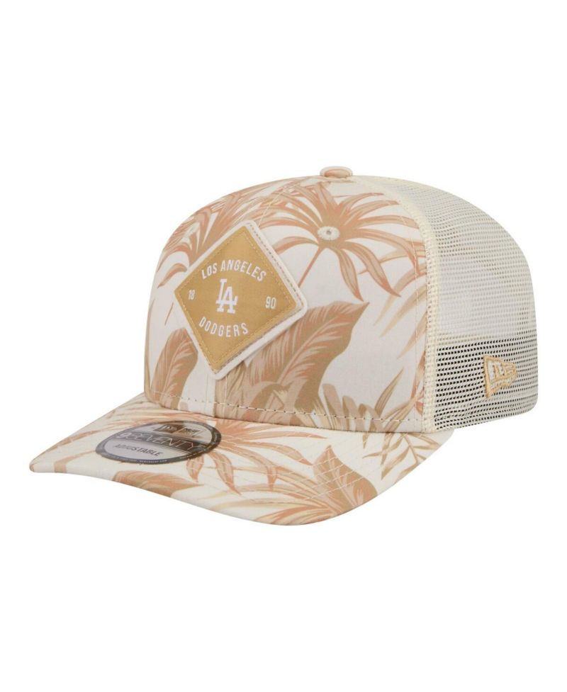 Men's Tan Los Angeles Dodgers Tonal Palm 9SEVENTY Adjustable Trucker Hat