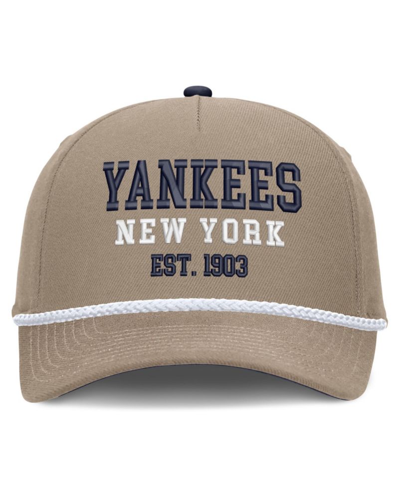Men's Khaki New York Yankees Father's Day Rope Rise Adjustable Hat