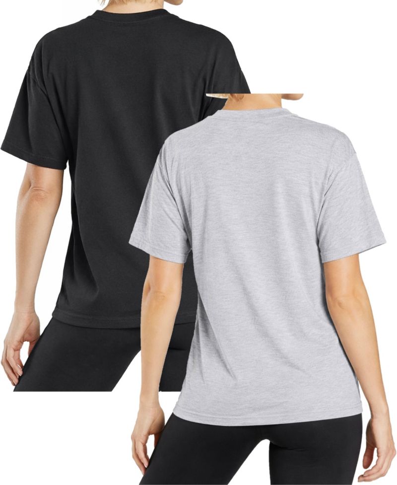 Women's Loose Fit Short Sleeve Crew Neck Solid Tee- 2 Pack