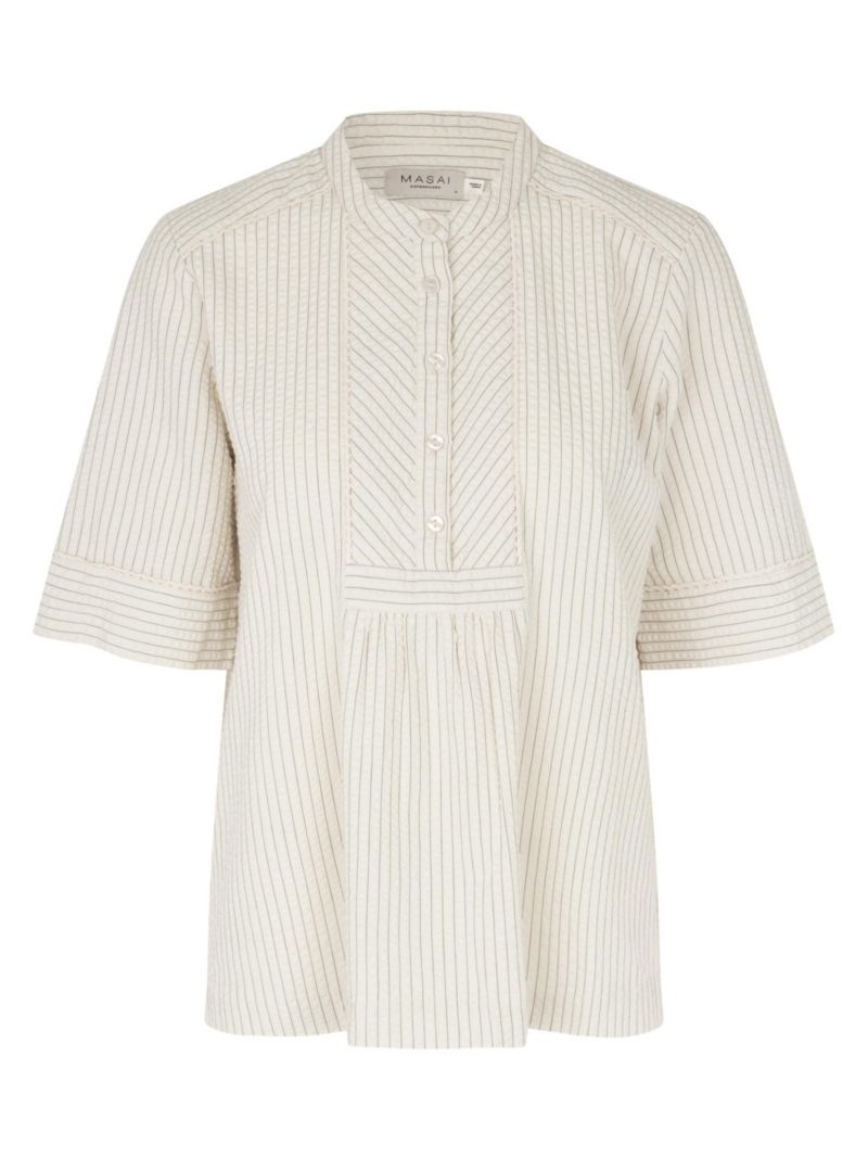 Women's MaBeyora Mandarin Collar Textured Blouse