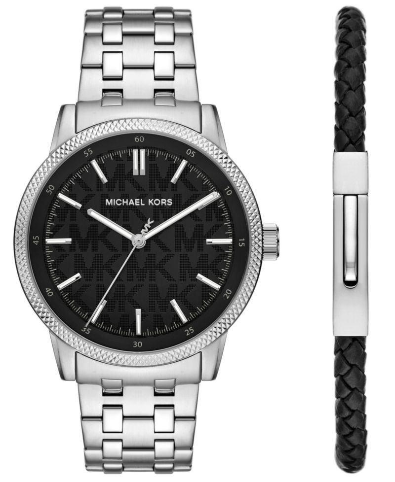 MICHAEL Men's Wolfe Three-Hand Stainless Steel Watch 32mm