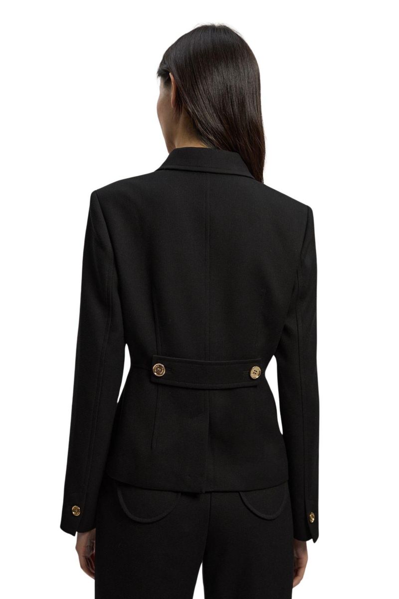 Women's Textured Compact Stretch Tailored Blazer