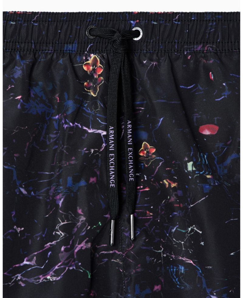 Men's Flower Print Swim Trunk