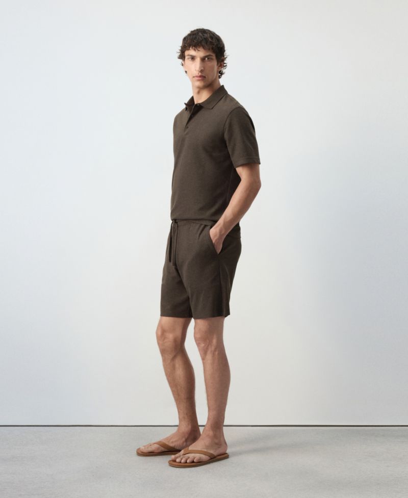 Men's Textured Straight-Fit Cotton-Blend Bermuda 8.27" Inseam Shorts