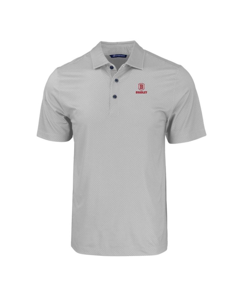 Men's Gray Bradley Braves Pike Eco Tonal Geo Print Stretch Polo