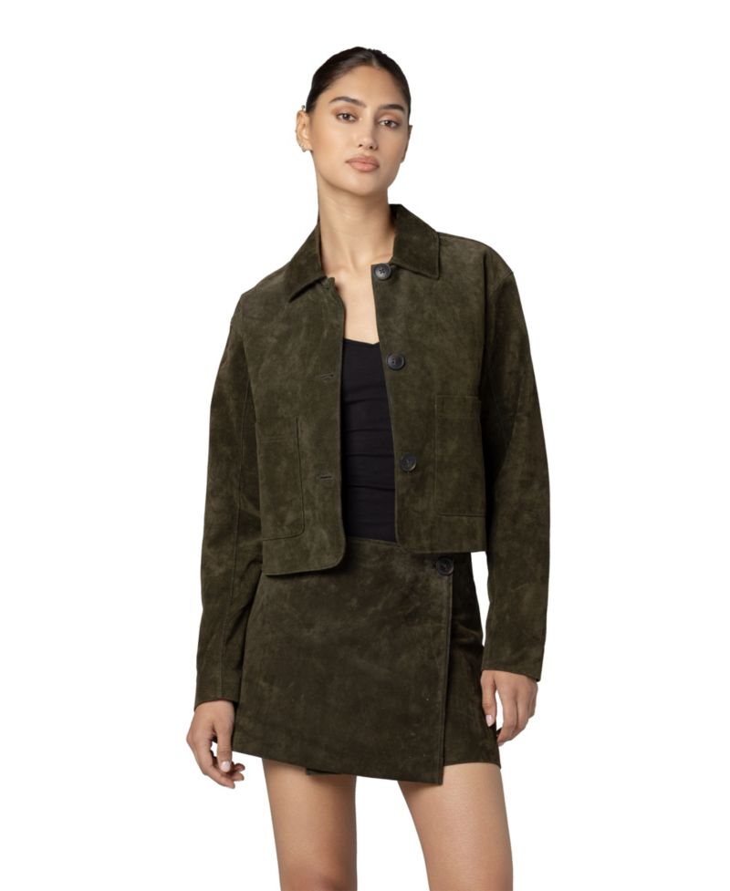 Women's Collared Suede Jacket