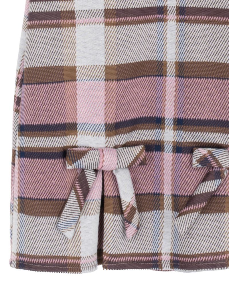 Girls' 2T-6X Rib Knit Short-Sleeve T-Shirt and Plaid Pleated Jumper, 2-Piece Set