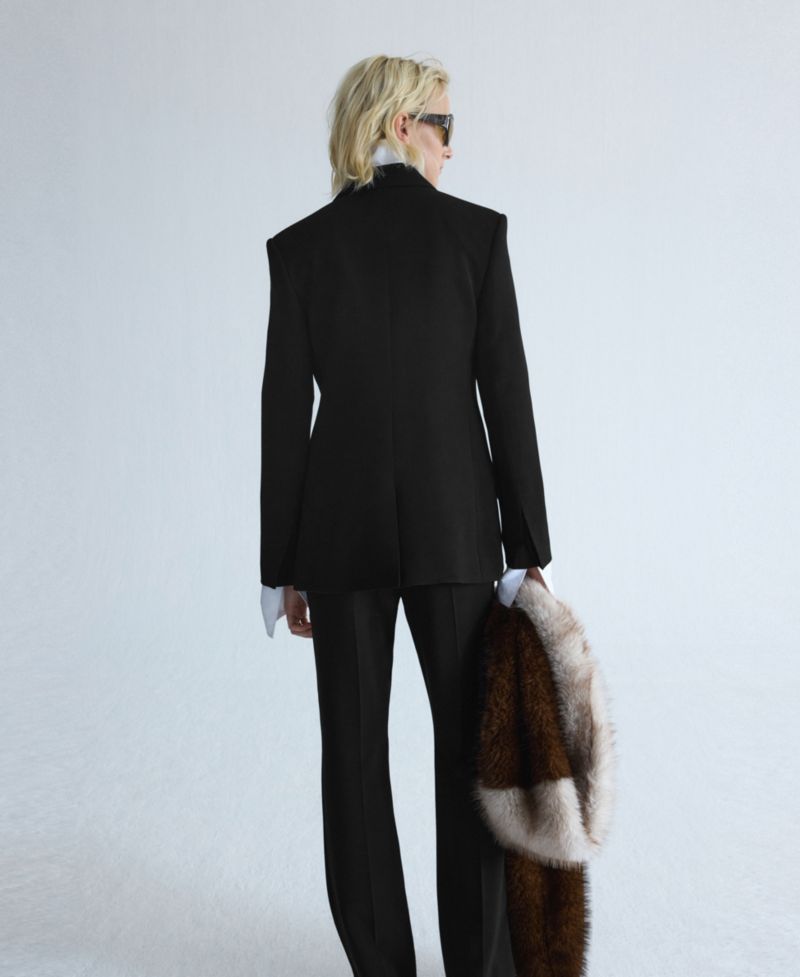 Women's Selection Double-Breasted Fitted V-Neck Blazer