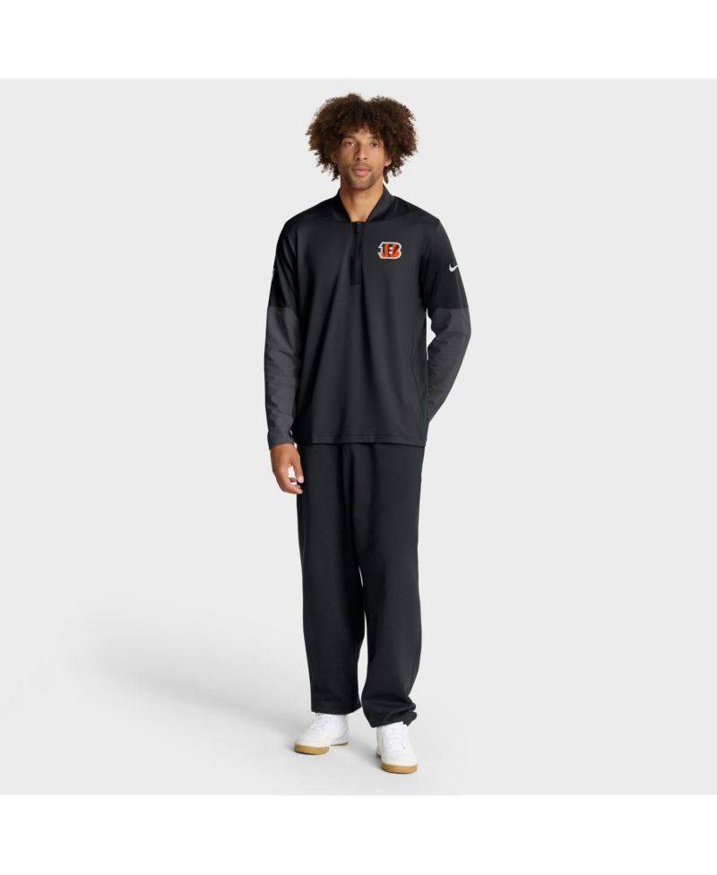 Men's Black Cincinnati Bengals Sideline Dri-FIT Half-Zip Pullover