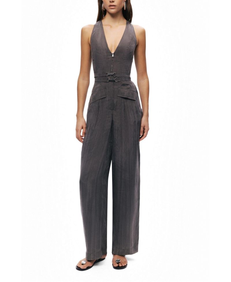 Women's Metal Belt Detail Jumpsuit