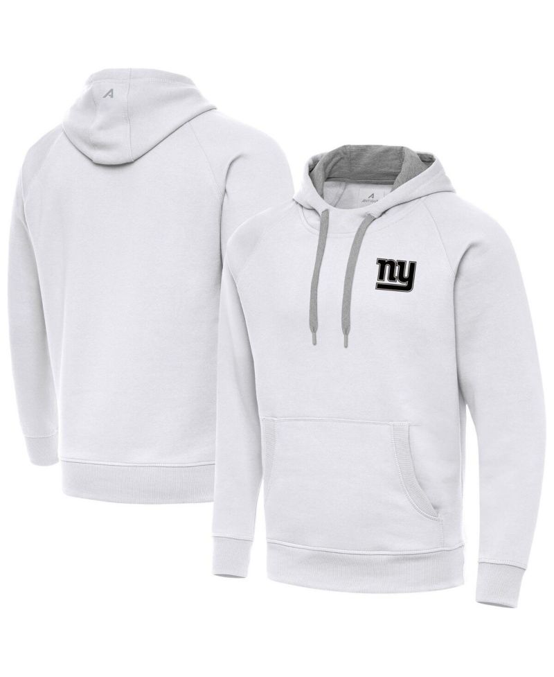 Men's White New York Giants Brushed Carbon Victory Pullover Hoodie