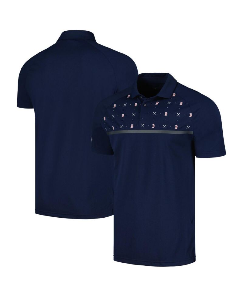Men's Navy Boston Red Sox Sector Batter Up Raglan Polo