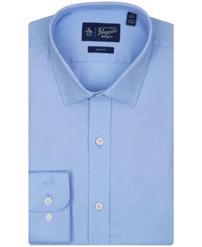 Men's Slim-Fit Collared Oxford Dress Shirt