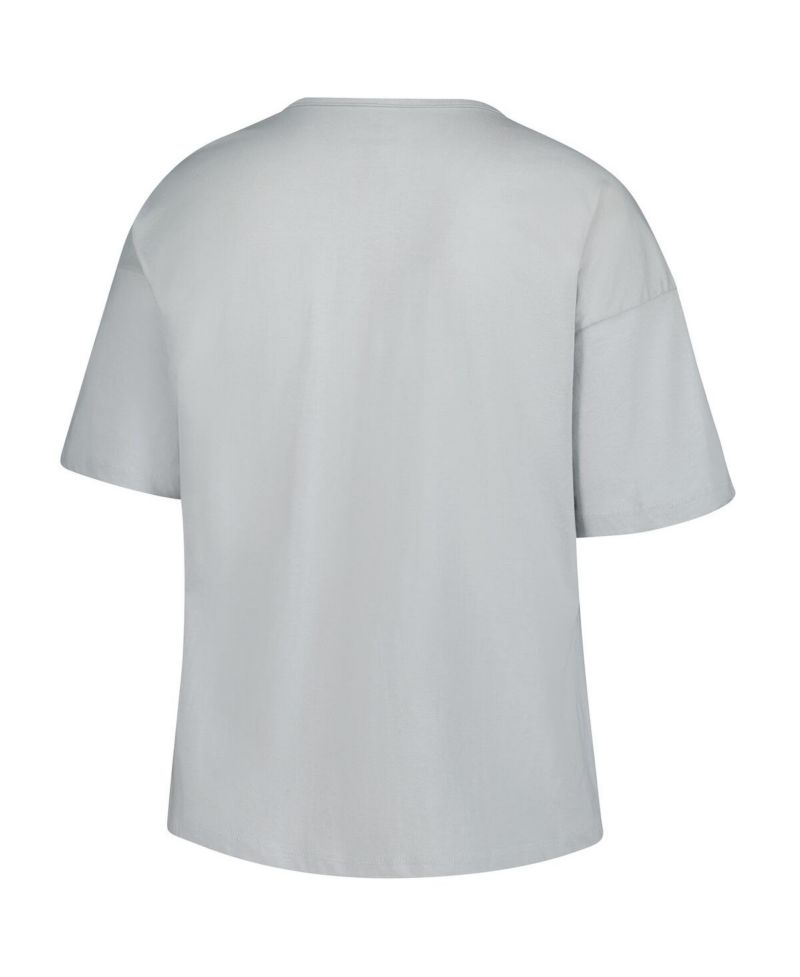 Women's Gray West Virginia Mountaineers Plus Size Winning Gear Notch Neck T-Shirt