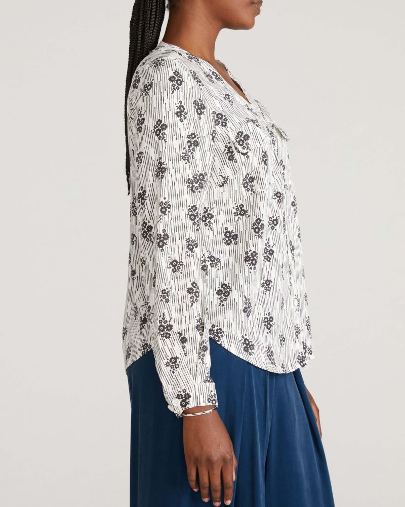 Women's Plus Size Cooling Stretch Cupro Button-Down Blouse