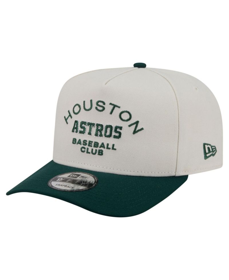 Men's Cream/Dark Green Houston Astros Chrome A-Frame 9FIFTY Snapback Hat