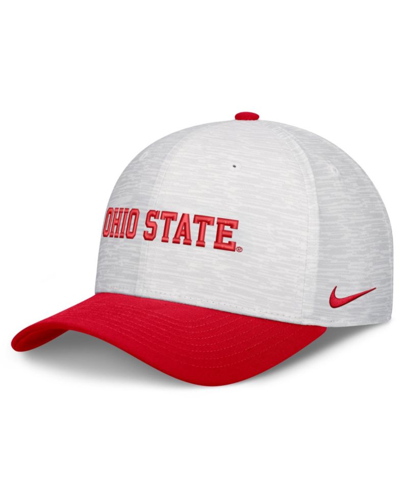 Men's and Women's White/Scarlet Ohio State Buckeyes Primetime Rise Adjustable Hat