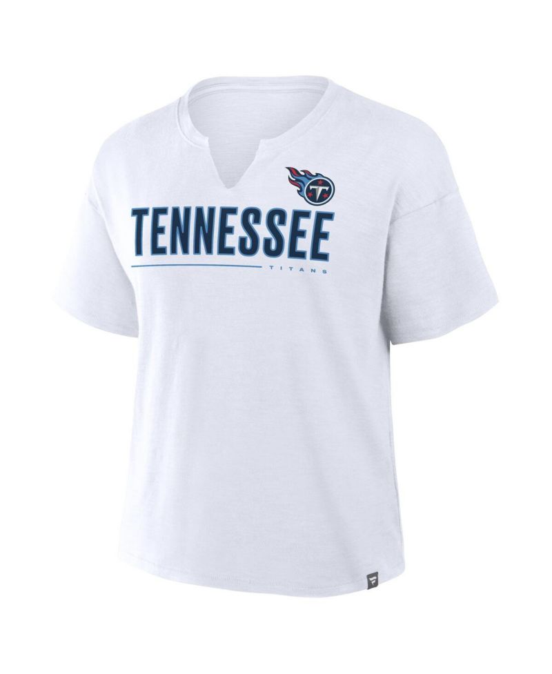 Women's White Tennessee Titans Redzone Slub Boxy T-Shirt