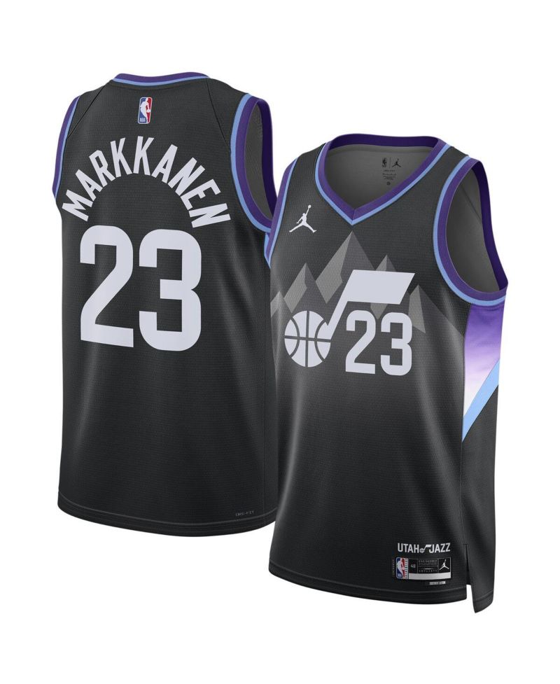 Men's and Women's Lauri Markkanen Black Utah Jazz 2024/25 Swingman Jersey - Statement Edition