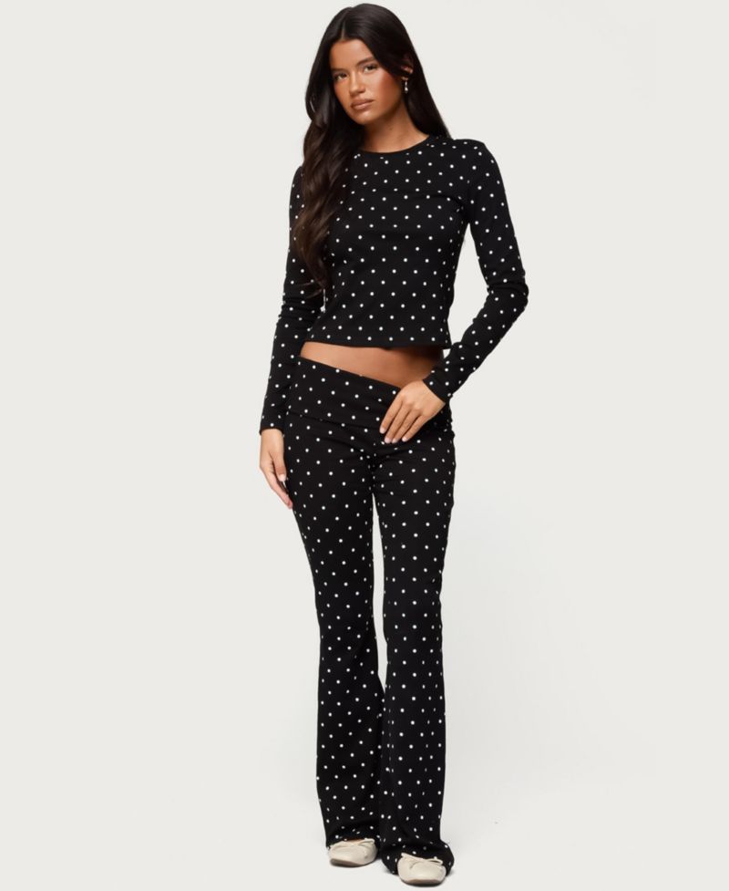 Women's Daliya Polka Dot Fold Over Pants