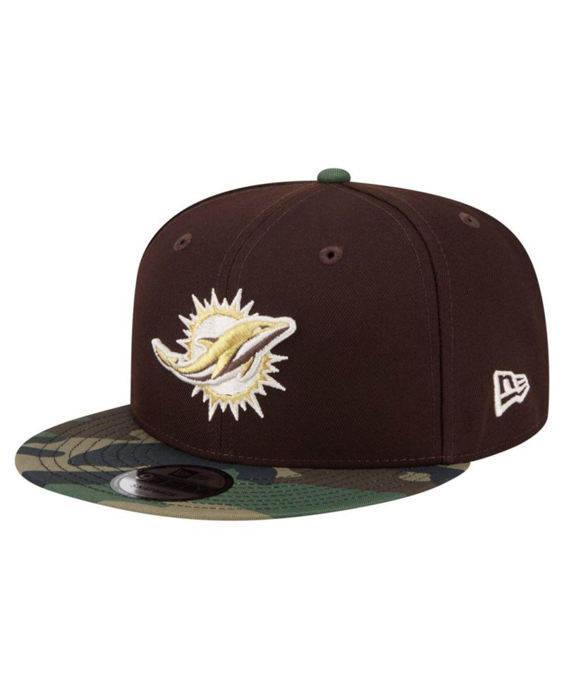 Men's Dark Brown Miami Dolphins Burnt Wood Camo 9FIFTY Snapback Hat