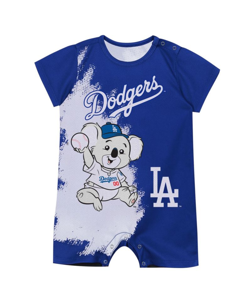Baby Boys and Girls Blue Los Angeles Dodgers Baby Mascot Bodysuit