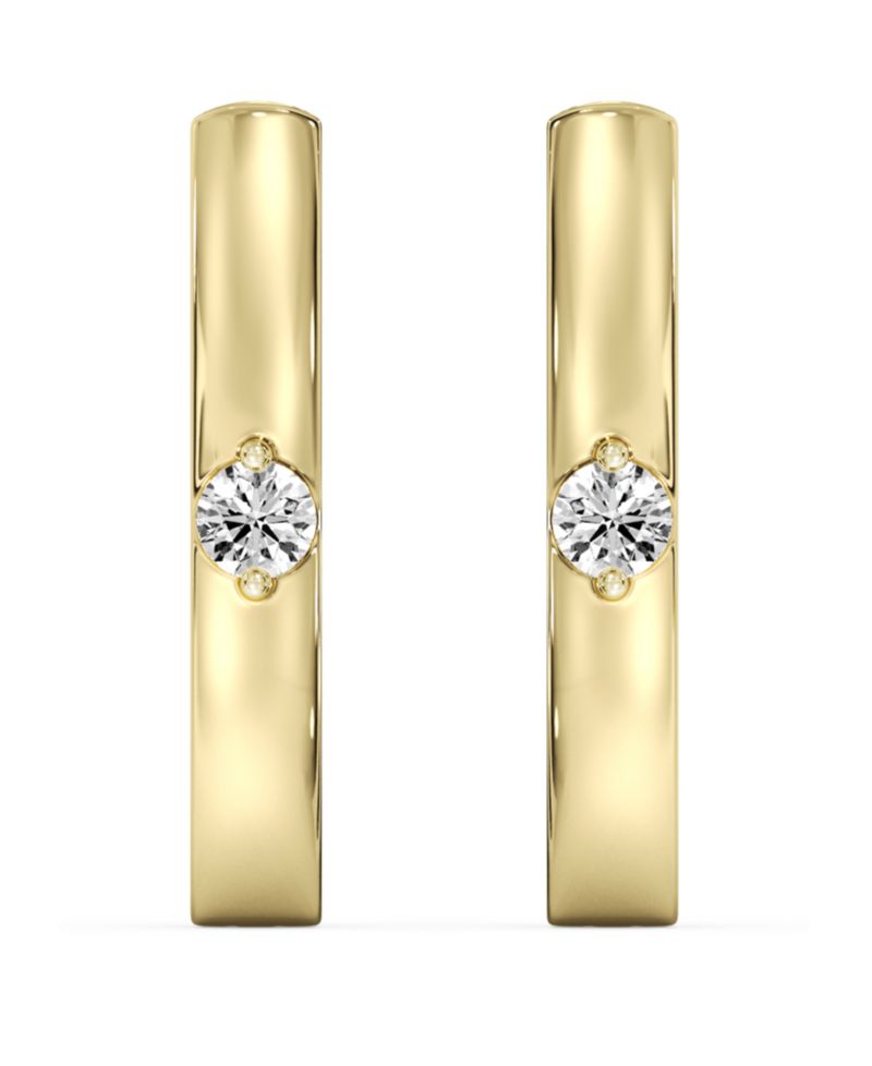 Lab-Grown Diamond Hoop Earrings (1/10 ct. t.w.) in 14k Yellow Gold-Plated Sterling Silver