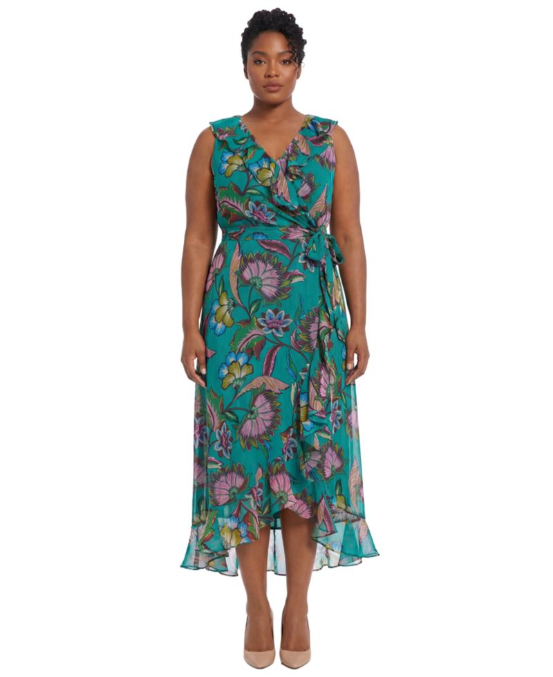 Plus Size Flutter-Sleeve Dress