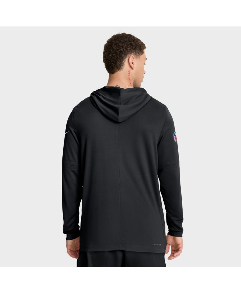 Men's Black Cincinnati Bengals Sideline Pure Fury Performance Long Sleeve Hoodie T-Shirt