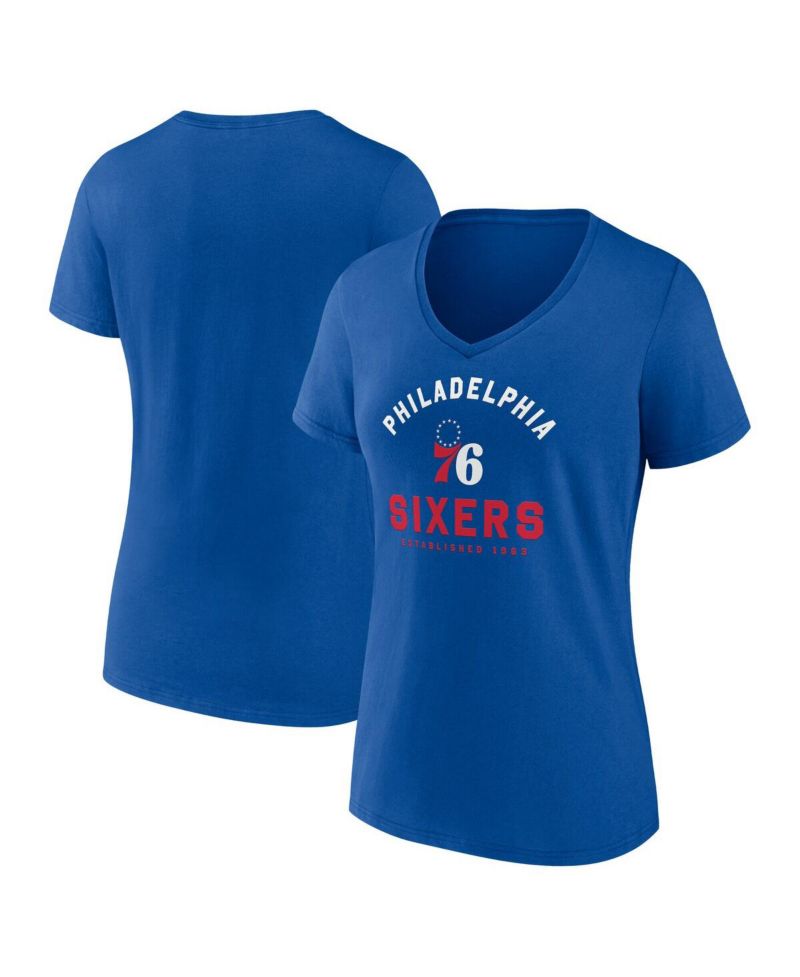 Women's Royal Philadelphia 76ers Unrivaled V-Neck T-Shirt