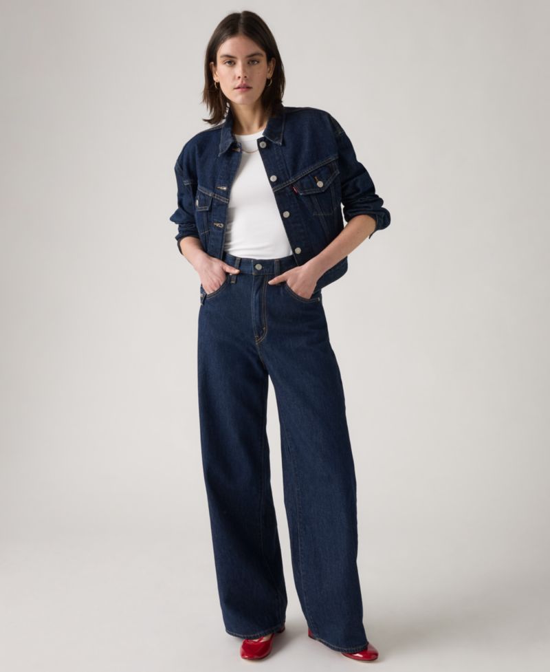 Women's Cinch-Waist Lightweight Baggy Jeans