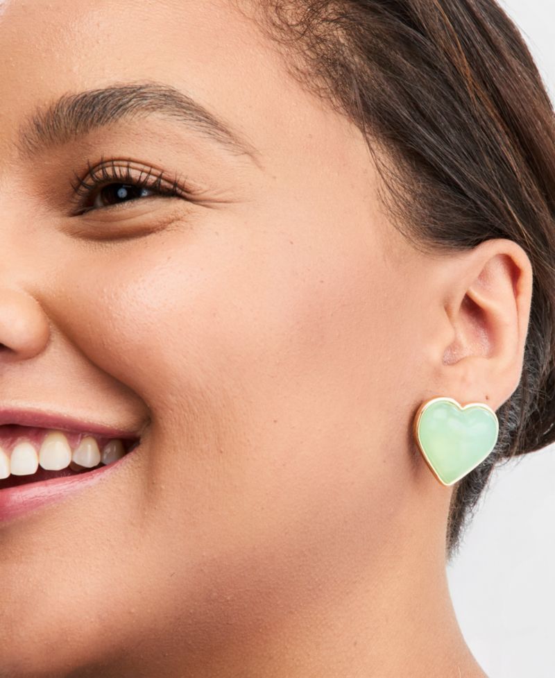 Heart Button Earrings