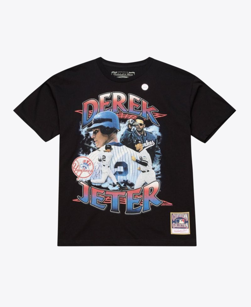 Men's Derek Jeter Black New York Yankees Cooperstown Collection Big & Tall Legendary Collage Player Graphic T-Shirt