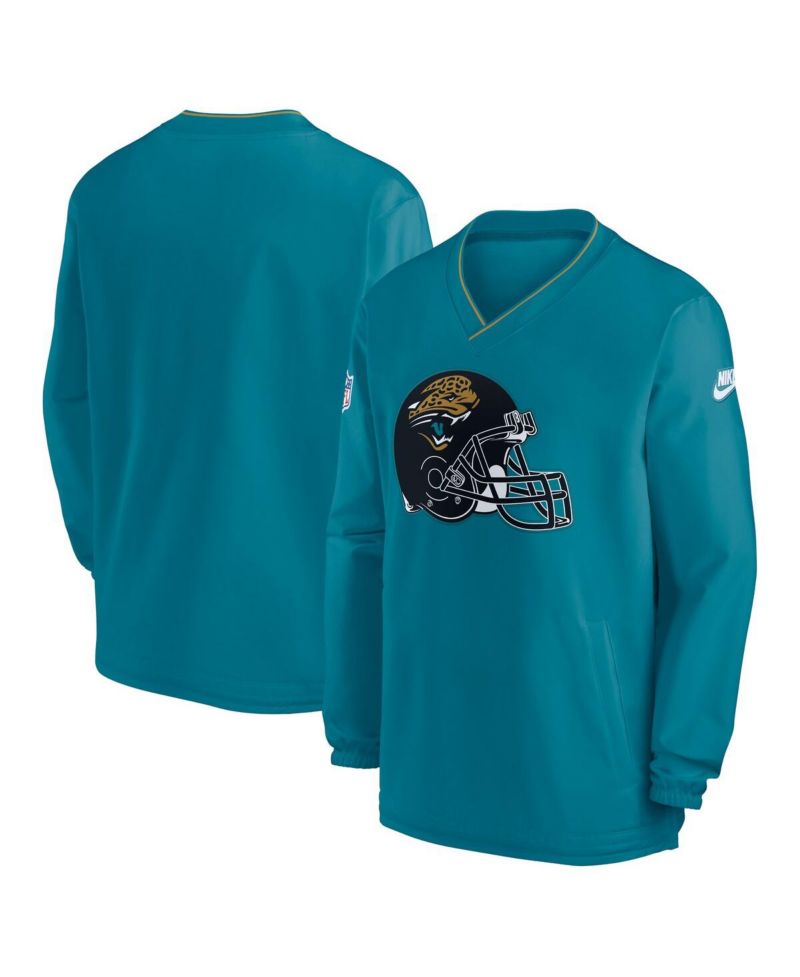 Men's Teal Jacksonville Jaguars Throwback Alternate Logo Pullover Wind Shirt