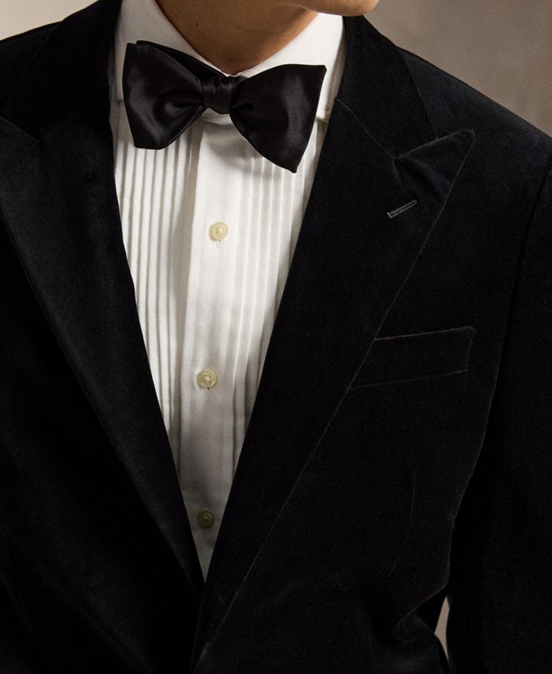 Men's Modern Fit Cotton Velvet Peak-Lapel Jacket
