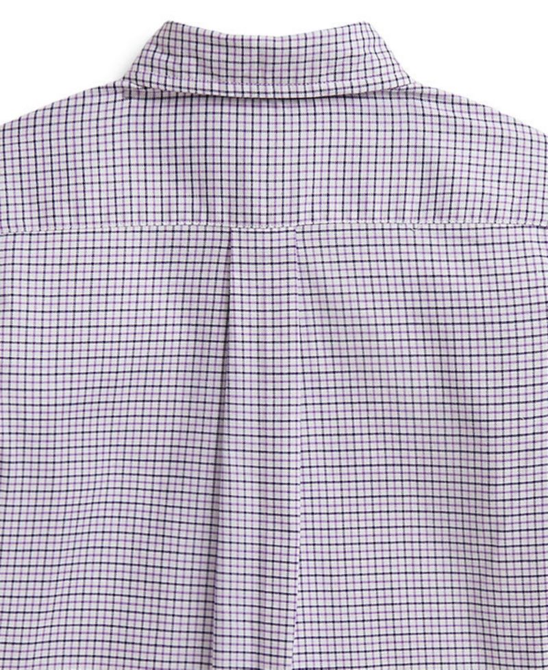 Boys' 2T-7 Checked Performance Oxford Shirt
