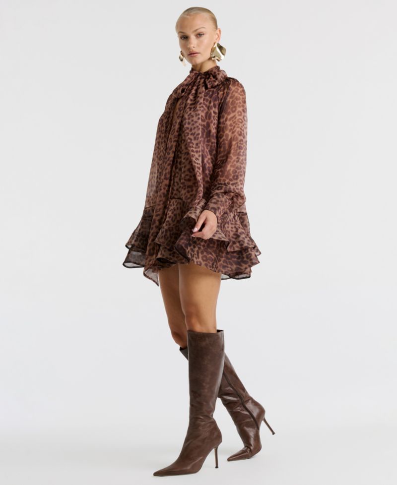 Women's Mock-Neck Adrie Babydoll Mini Dress