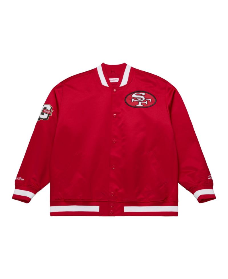 Men's Scarlet San Francisco 49ers 80th Anniversary Heavyweight Satin Full-Snap Jacket