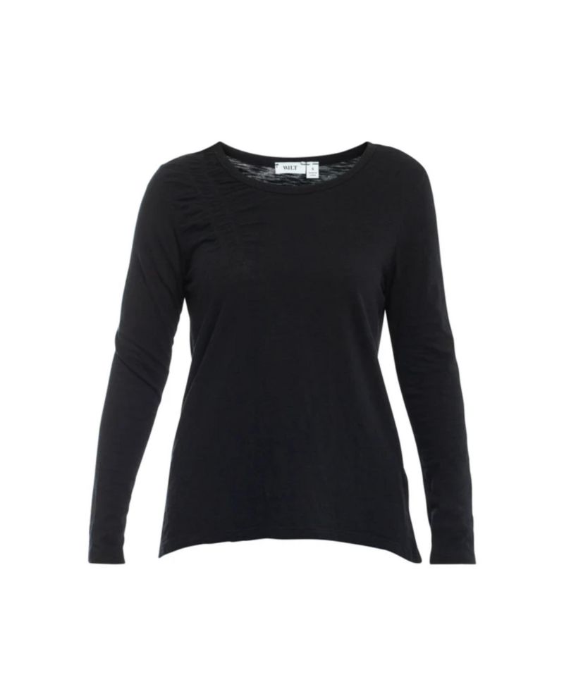Women's Clothing Wide Neck Long Sleeve Tee