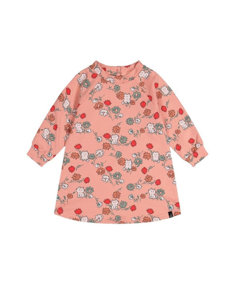 Little Girls Girl's(6-8) Cat Print French Terry Dress