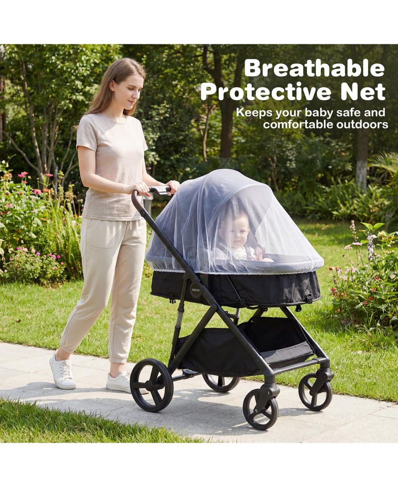 2 in 1 Baby Stroller with Bassinet Mode with Reversible Seat Adjustable Canopy