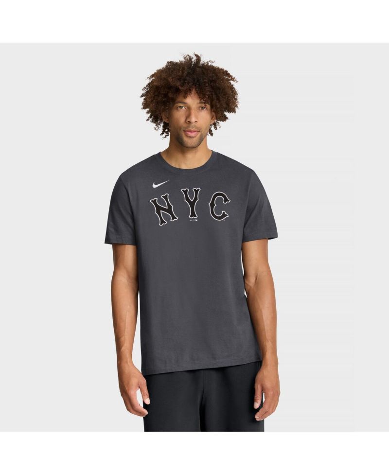 Men's Anthracite New York Mets City Connect Large Logo T-Shirt