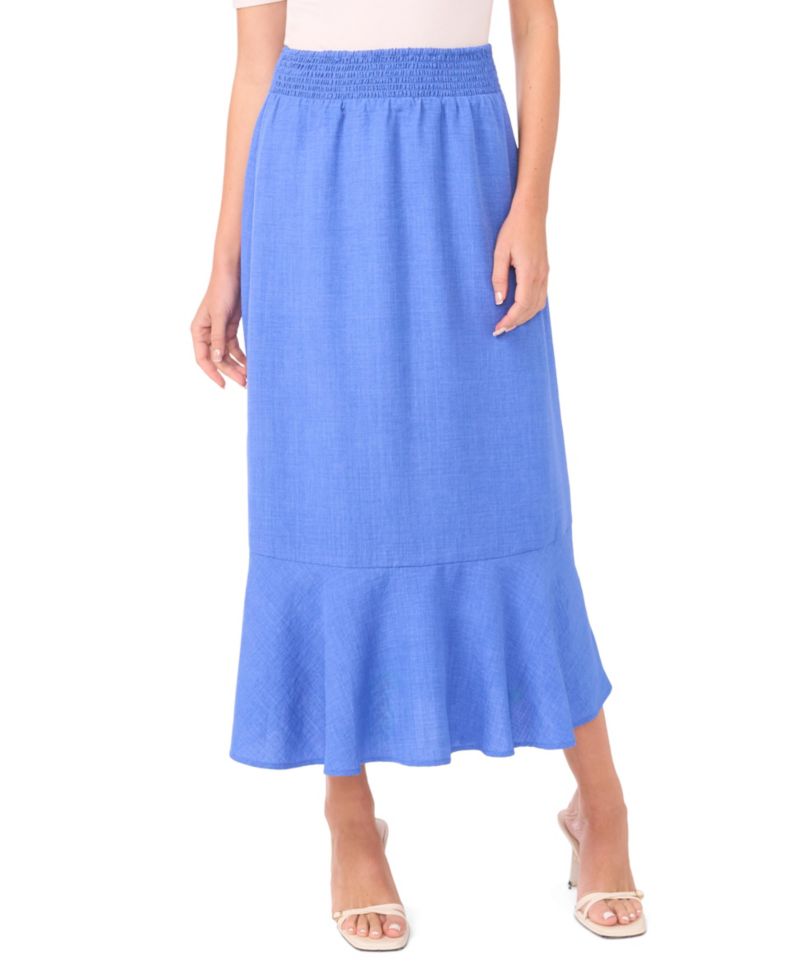 Women's Ruffle Hem Smocked Waist Skirt
