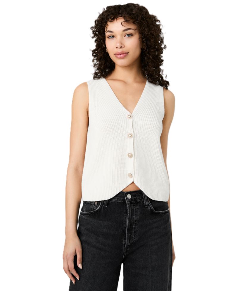 Women's Mozart V-Neck Sleeveless Rib Knit Vest